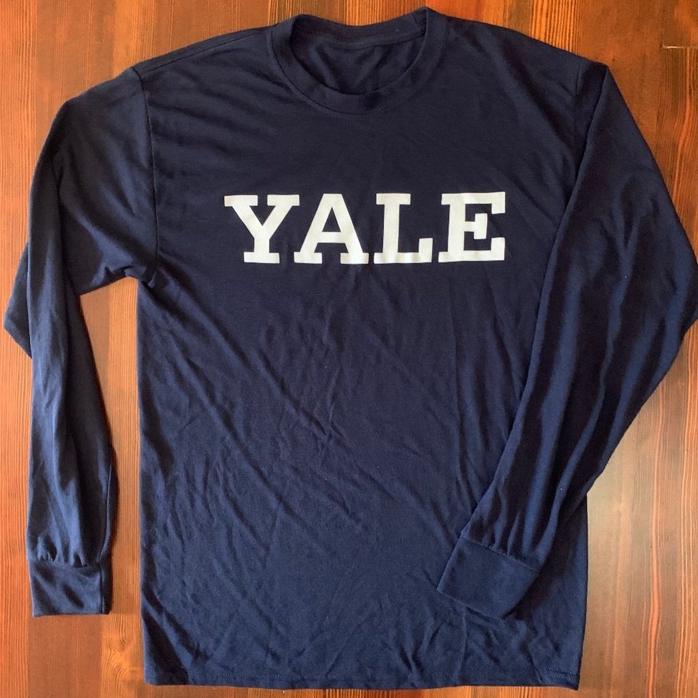 Yale Long Sleeve T-Shirt Navy Men's Medium